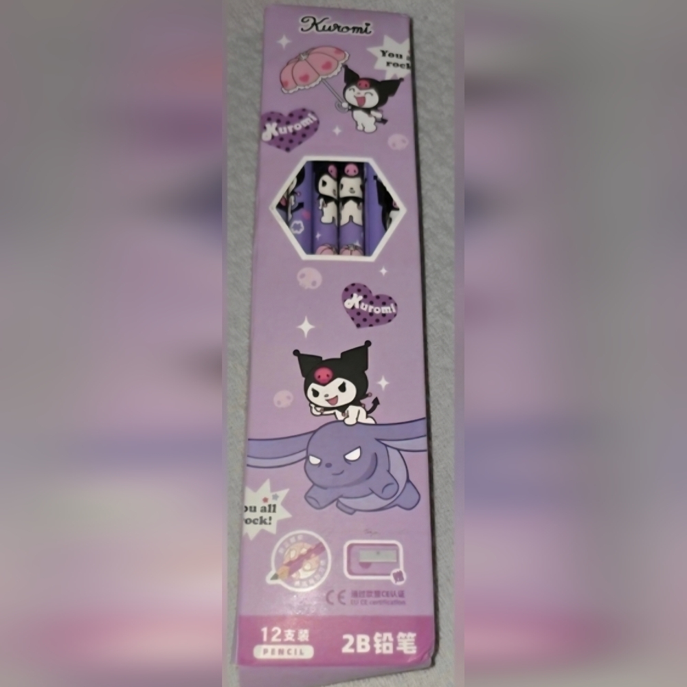 Sanrio Kuromi Bundle Of 3 Stationary Set, Pencils, Pencil/Pen 2 Way Case ALL NEW - Picture 7 of 16